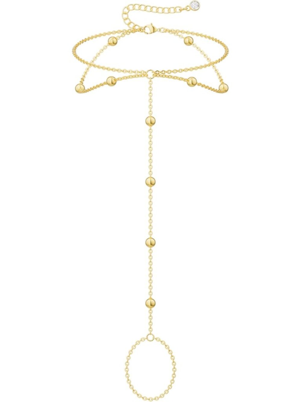 Dainty Anklet for Women - Trendy 14K Gold Plated Ankle Bracelets Adjustable Bead - Picture 8 of 9
